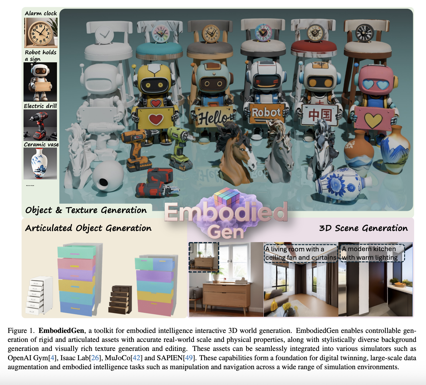 EmbodiedGen: A Scalable 3D World Generator for Realistic Embodied AI Simulations